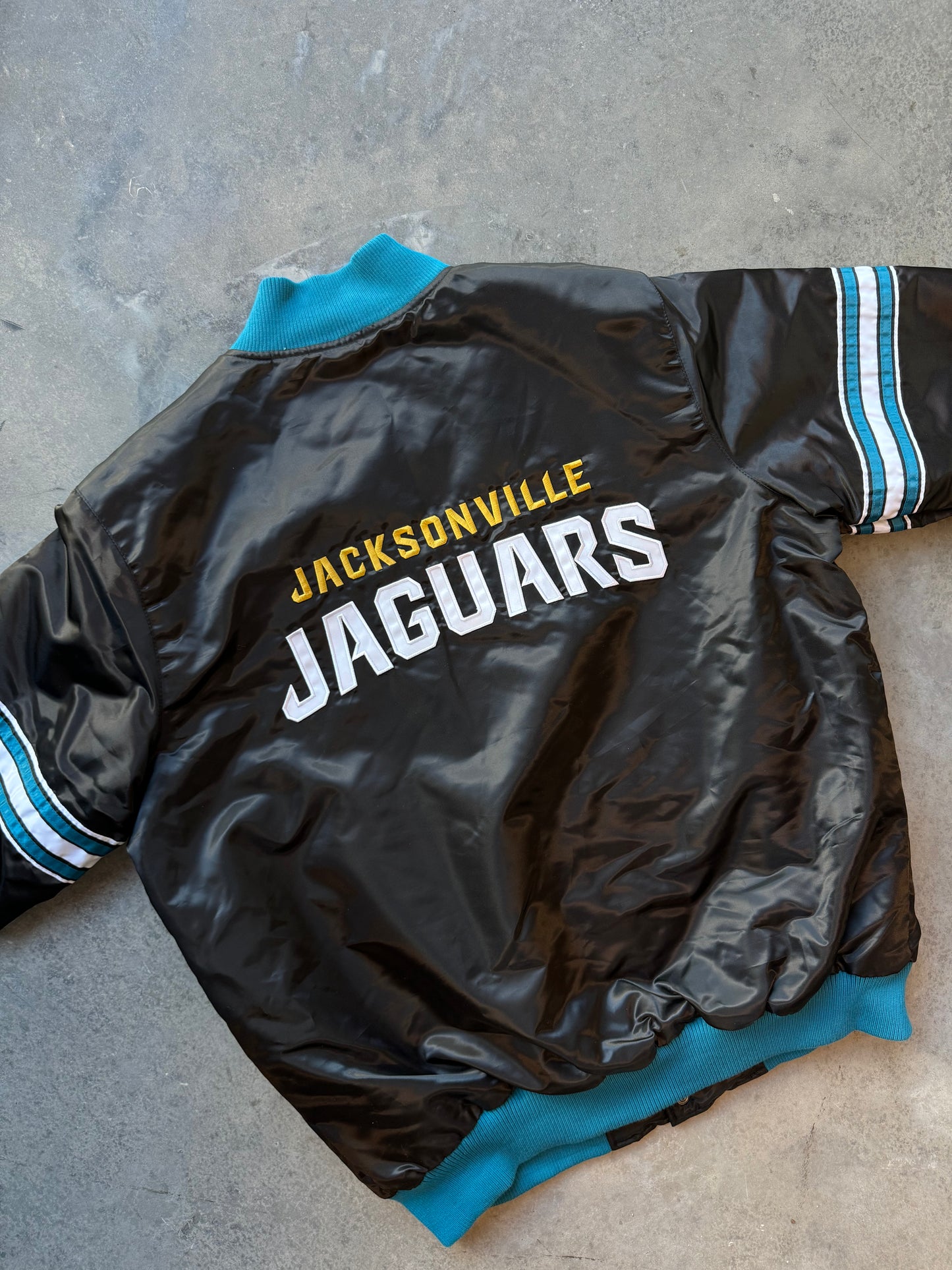 2019 Jacksonville Jaguars Black Starter NFL Satin Jacket - Deadstock (XL)