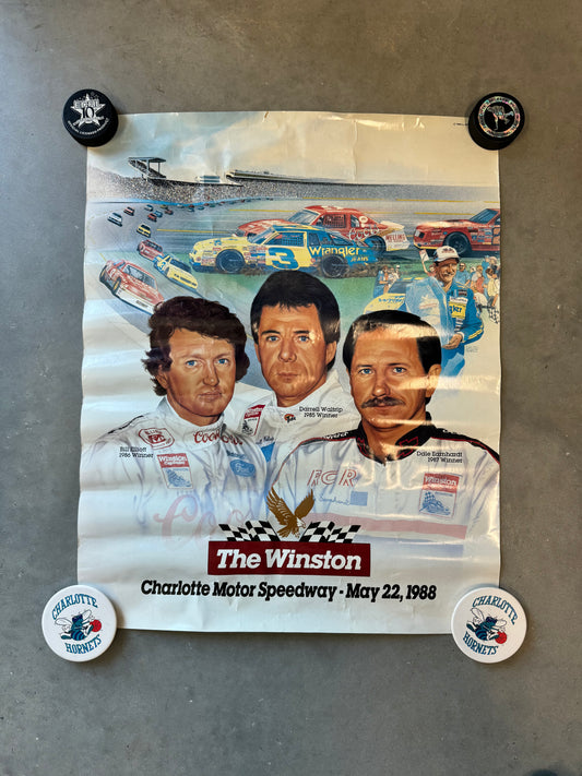 1988 The Winston Charlotte Motor Speedway Vintage NASCAR Racing Poster (24”x29.5”)