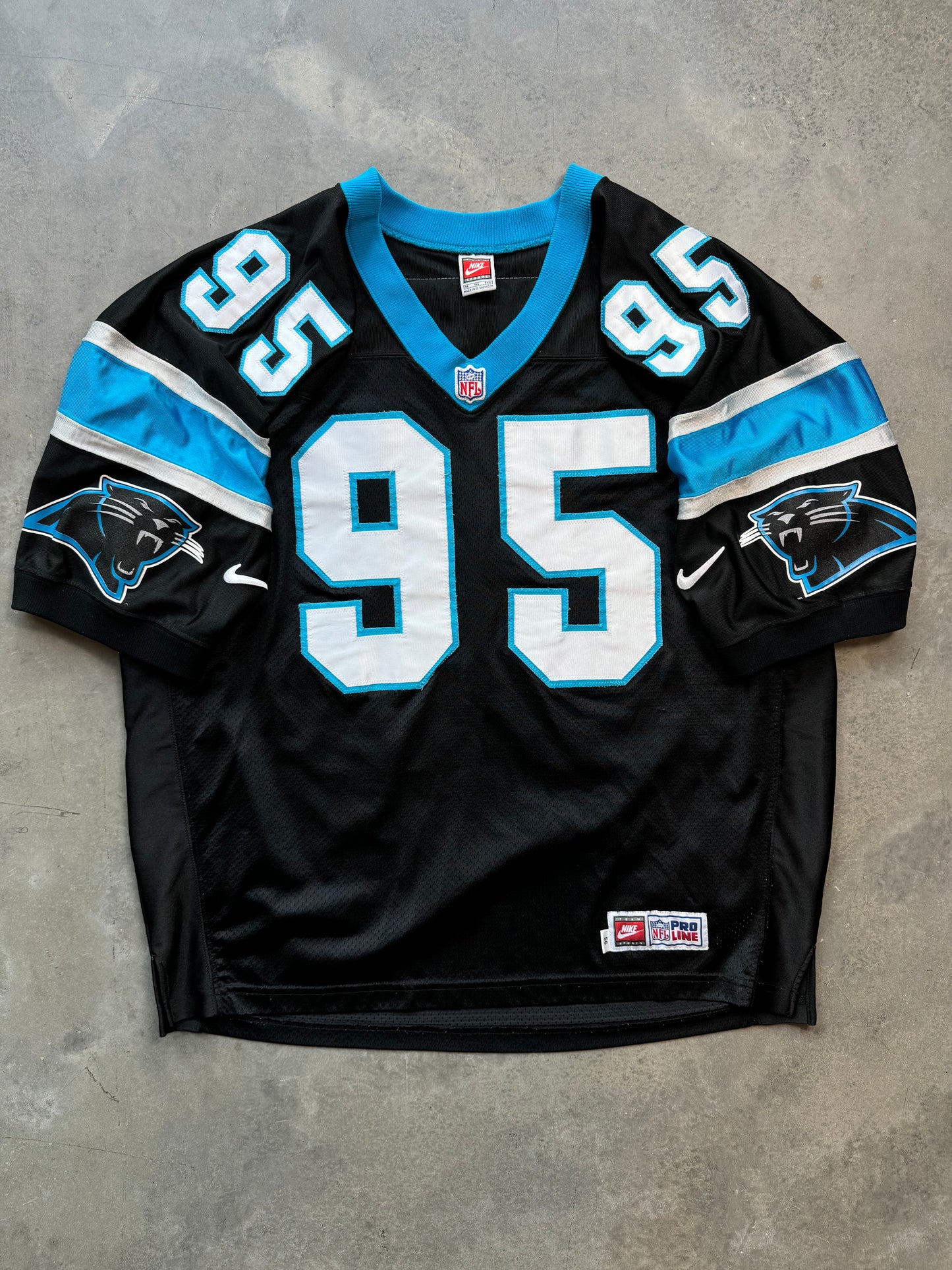 1998 Carolina Panthers Greg Lloyd Vintage Black Nike Fully Stitched On Field Authentic NFL Jersey (56/XXXL)