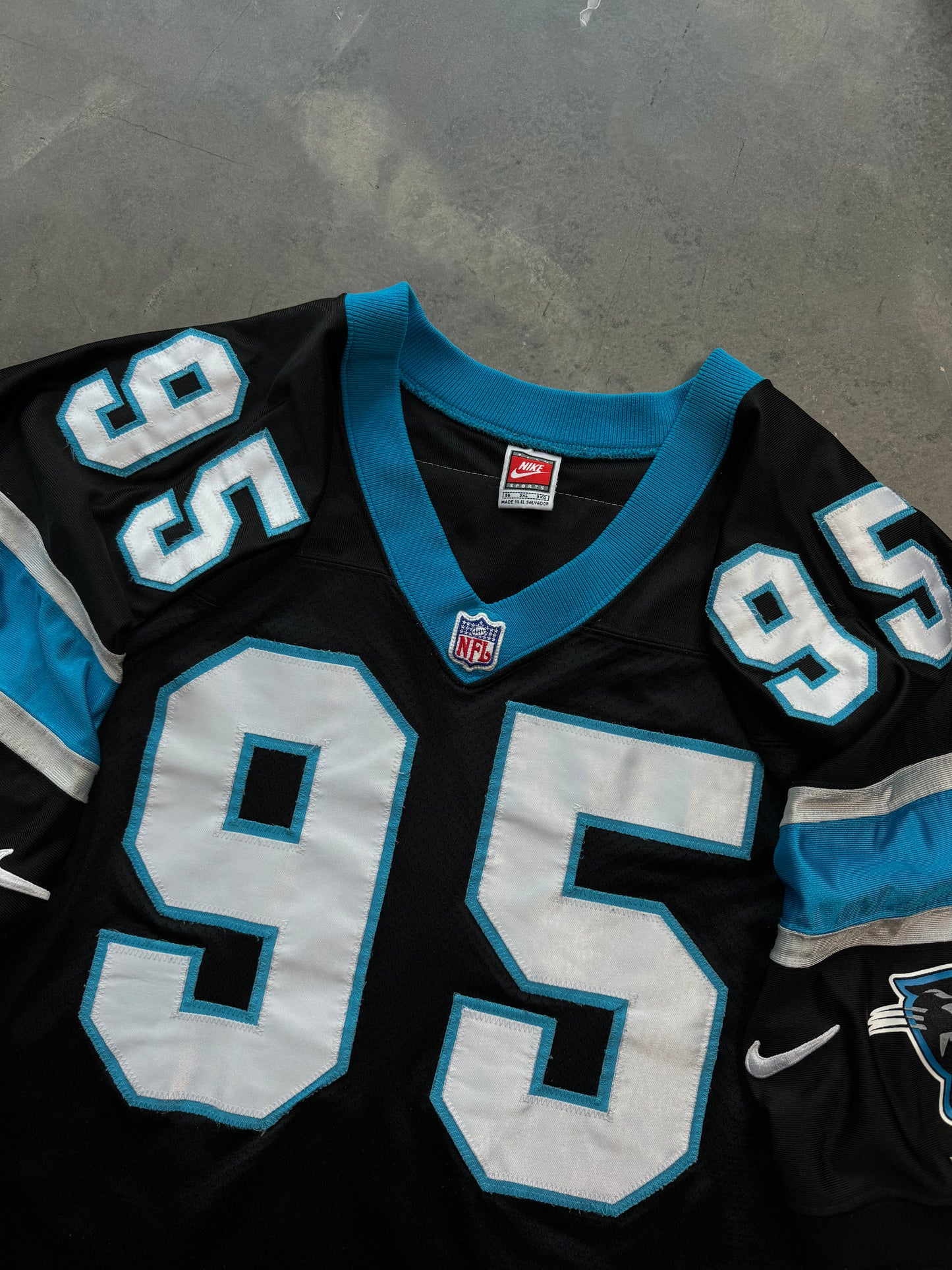 1998 Carolina Panthers Greg Lloyd Vintage Black Nike Fully Stitched On Field Authentic NFL Jersey (56/XXXL)