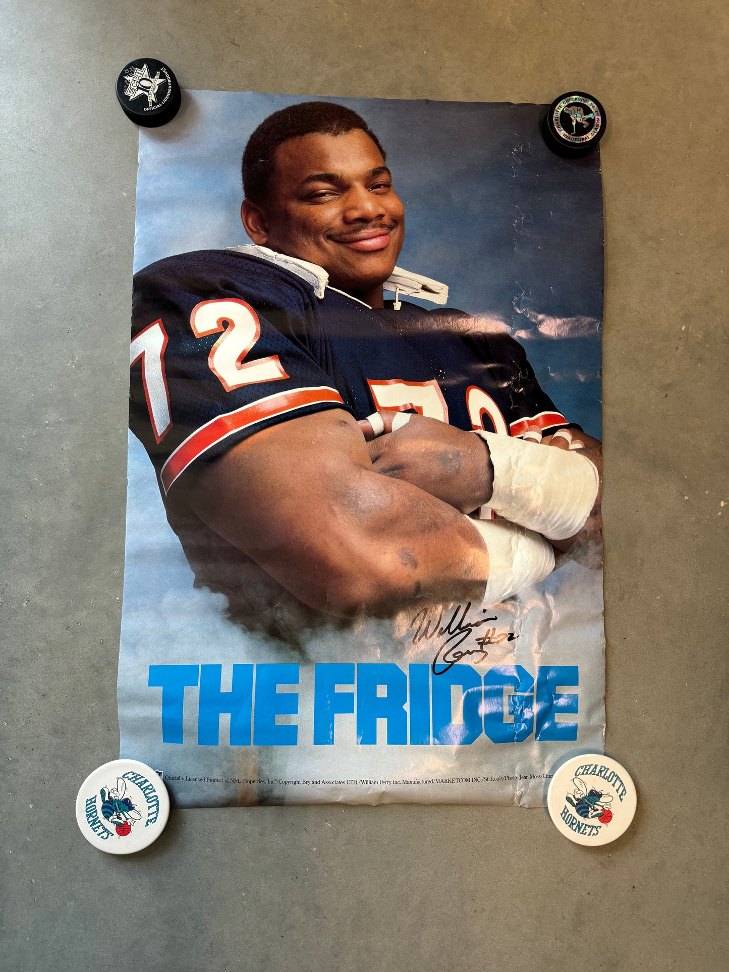 80’s Chicago Bears William “The Fridge” Perry Vintage NFL Poster (22.5”x35”)