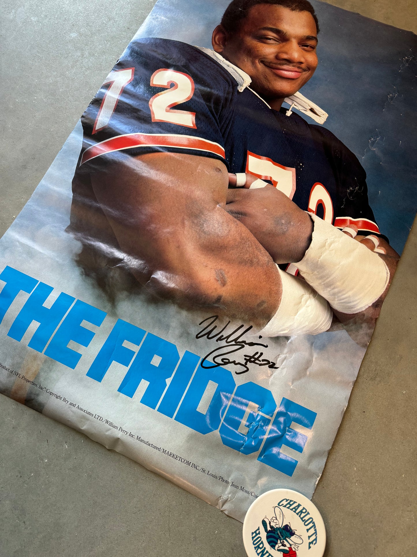 80’s Chicago Bears William “The Fridge” Perry Vintage NFL Poster (22.5”x35”)