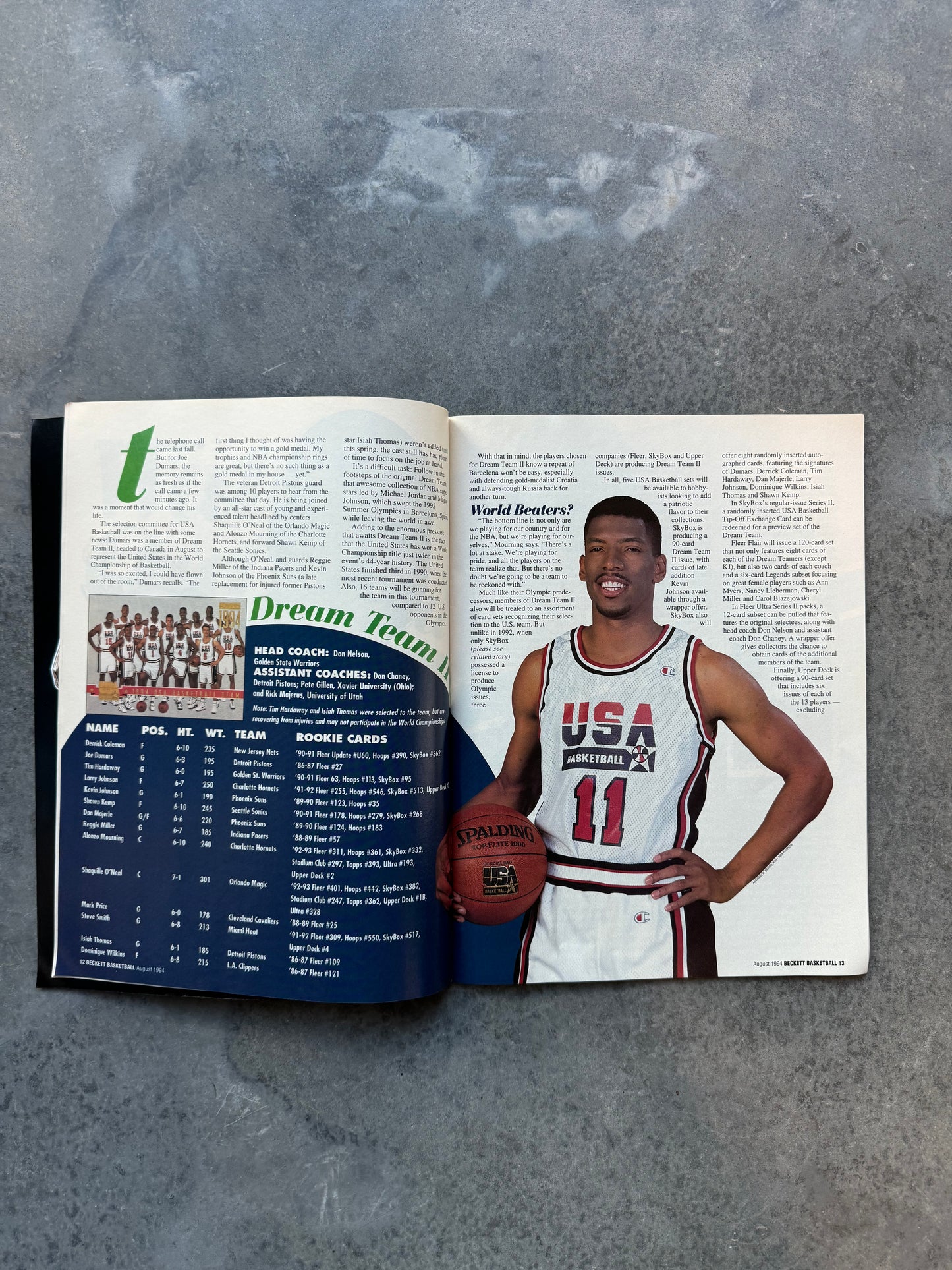 1994 Beckett USA Basketball Vintage Dream Team II: Taking The World NBA Coffee Table Book