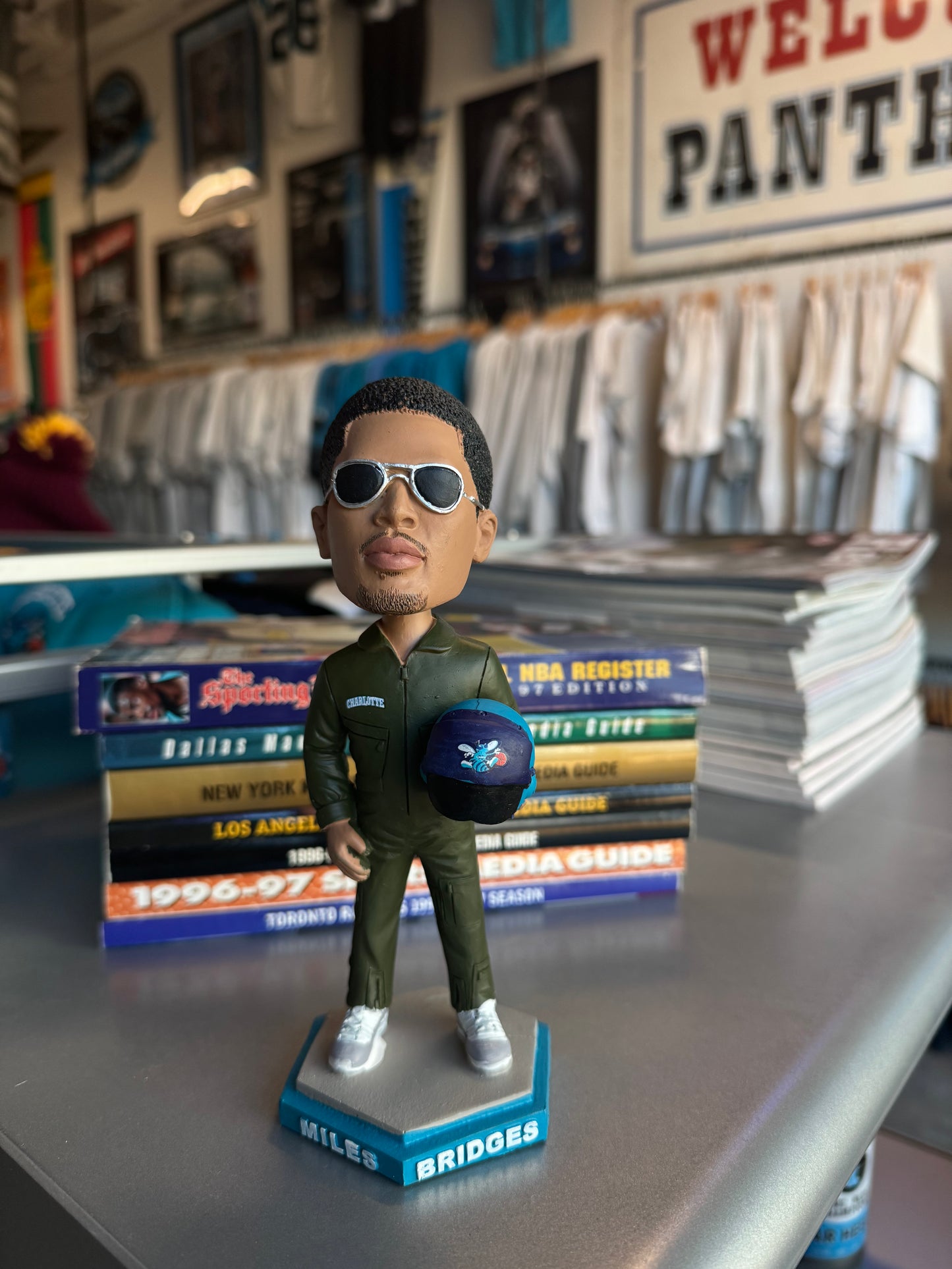 2019 Charlotte Hornets Miles Bridges Fighter Pilot NBA Bobblehead - Brand New In Box