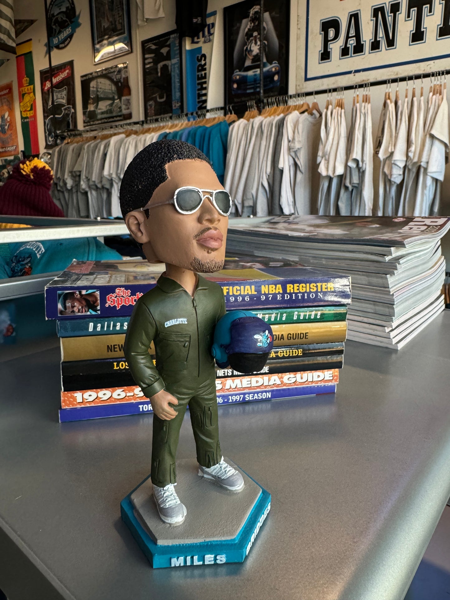 2019 Charlotte Hornets Miles Bridges Fighter Pilot NBA Bobblehead - Brand New In Box