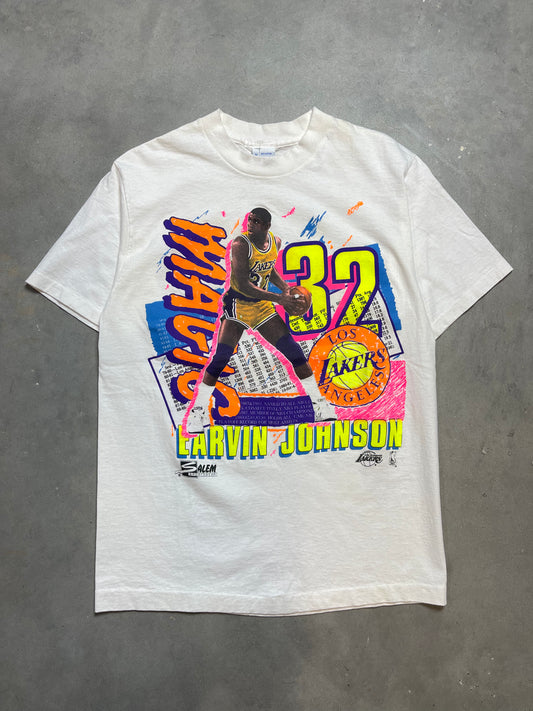 90’s Los Angeles Lakers Magic Johnson Vintage Salem Sportswear Tee (Medium)