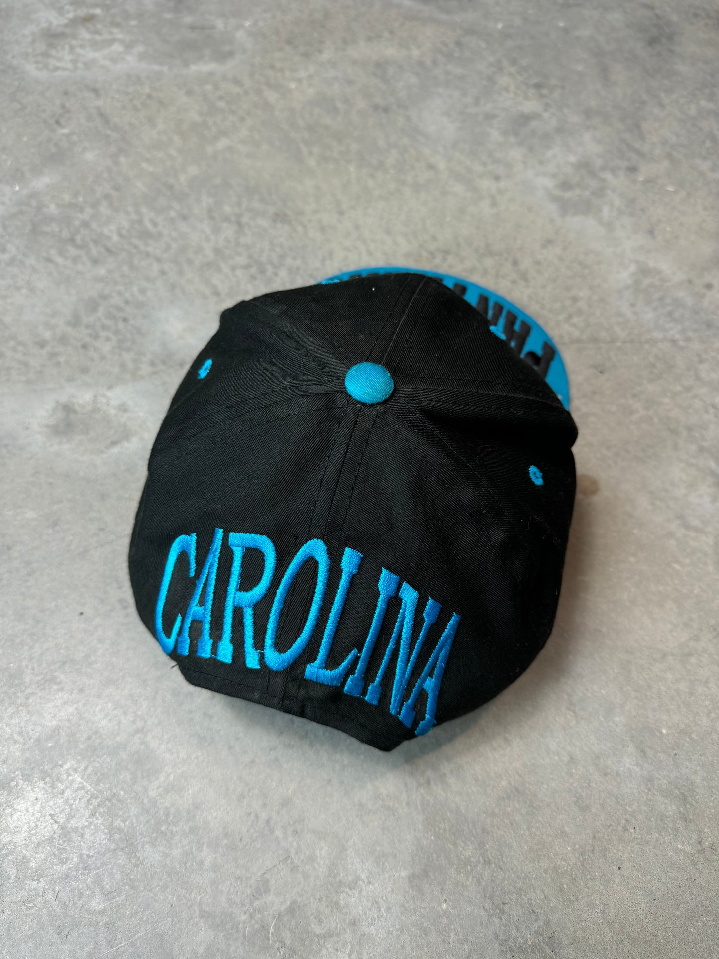 90’s Carolina Panthers Vintage Big Logos Drew Pearson NFL Snapback Hat (OSFA)
