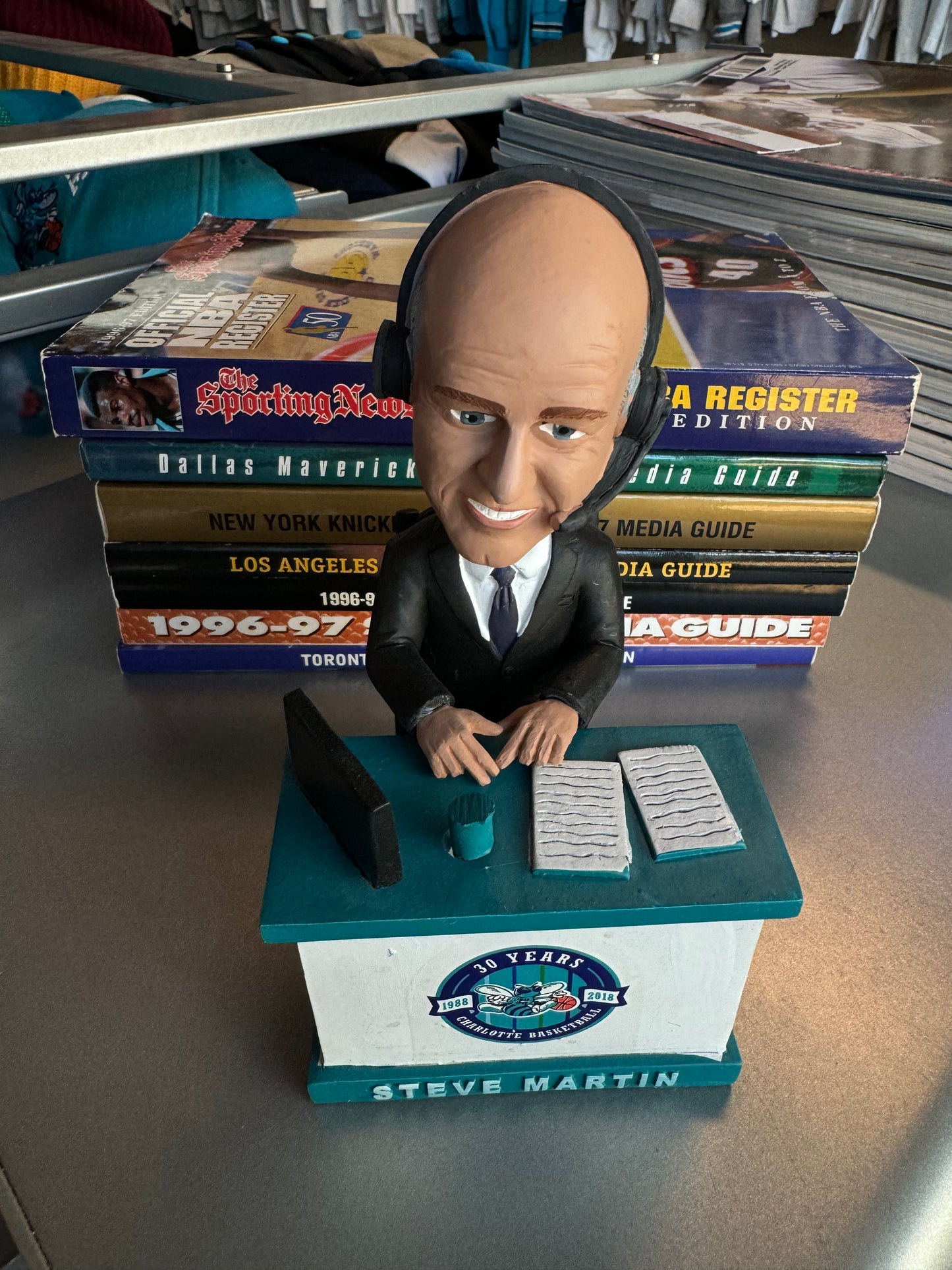 2018 Charlotte Hornets Steve Martin NBA Announcer Bobblehead - Brand New In Box