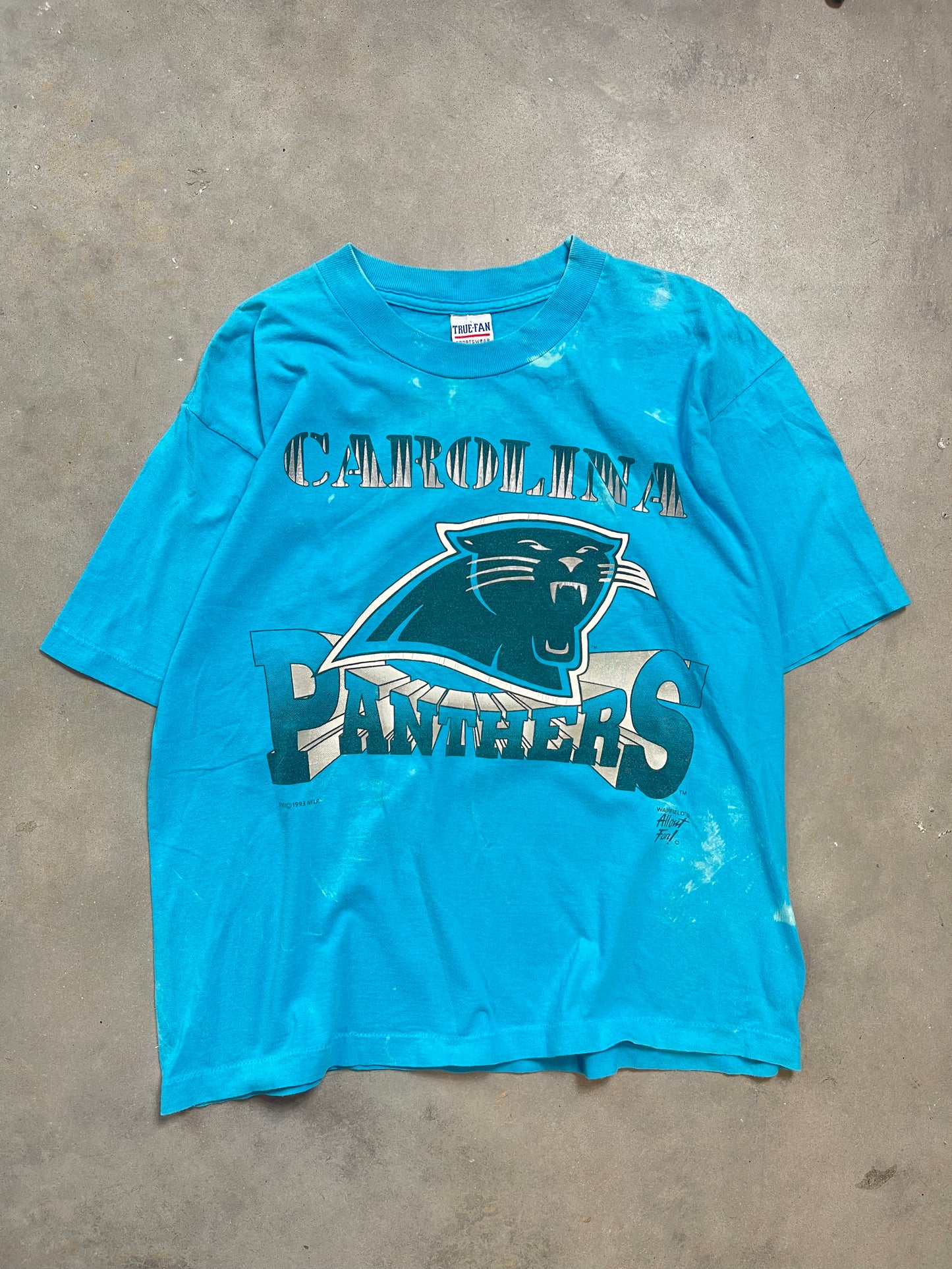 1993 Carolina Panthers Vintage Bleached NFL Tee (Large)