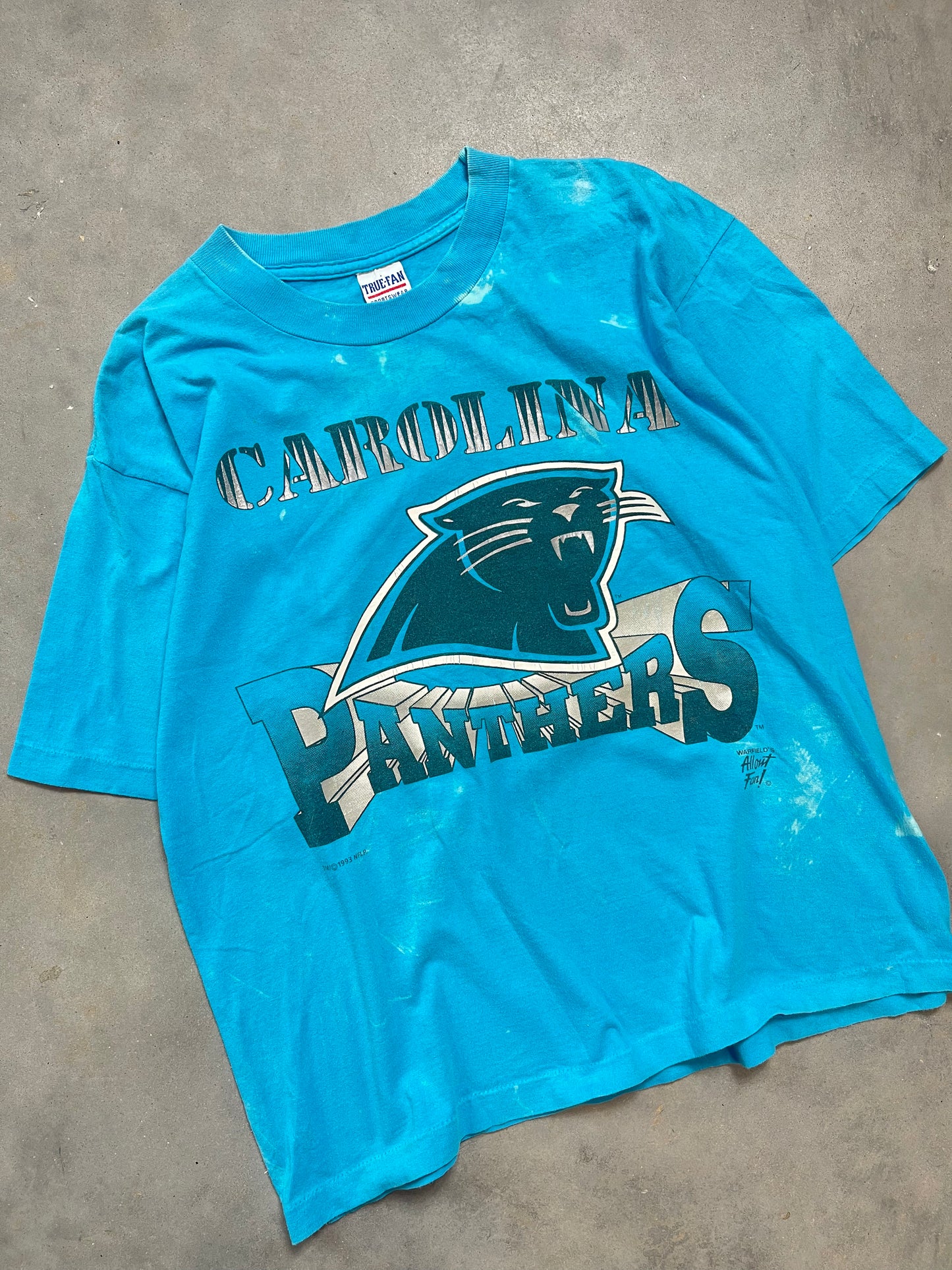 1993 Carolina Panthers Vintage Bleached NFL Tee (Large)