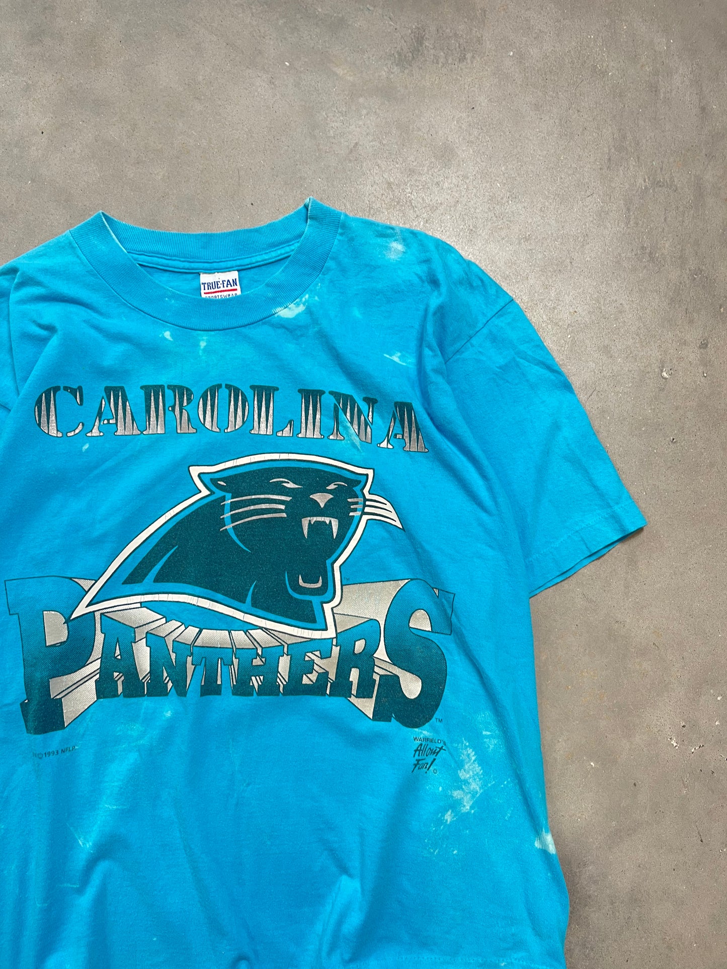 1993 Carolina Panthers Vintage Bleached NFL Tee (Large)