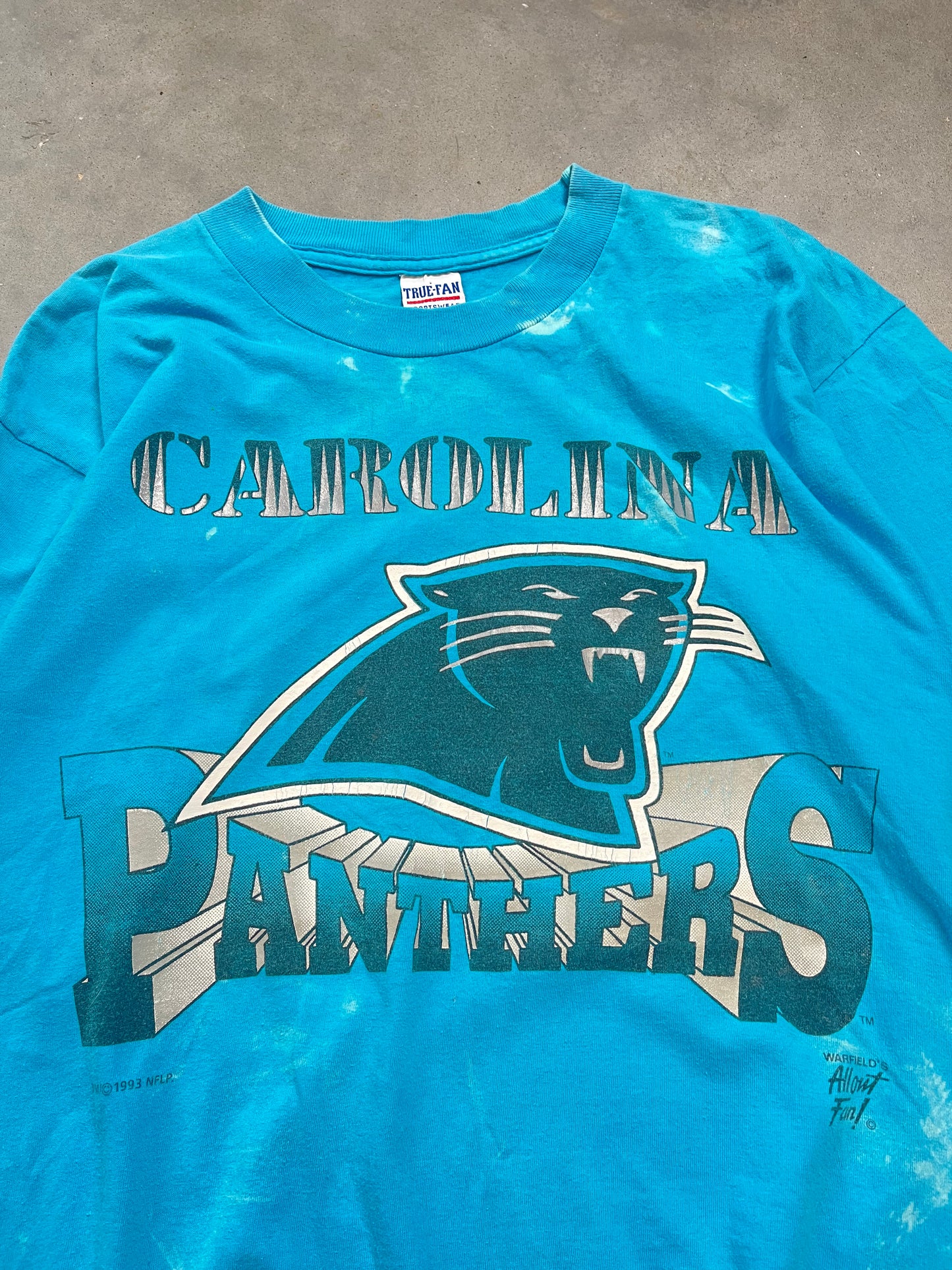 1993 Carolina Panthers Vintage Bleached NFL Tee (Large)