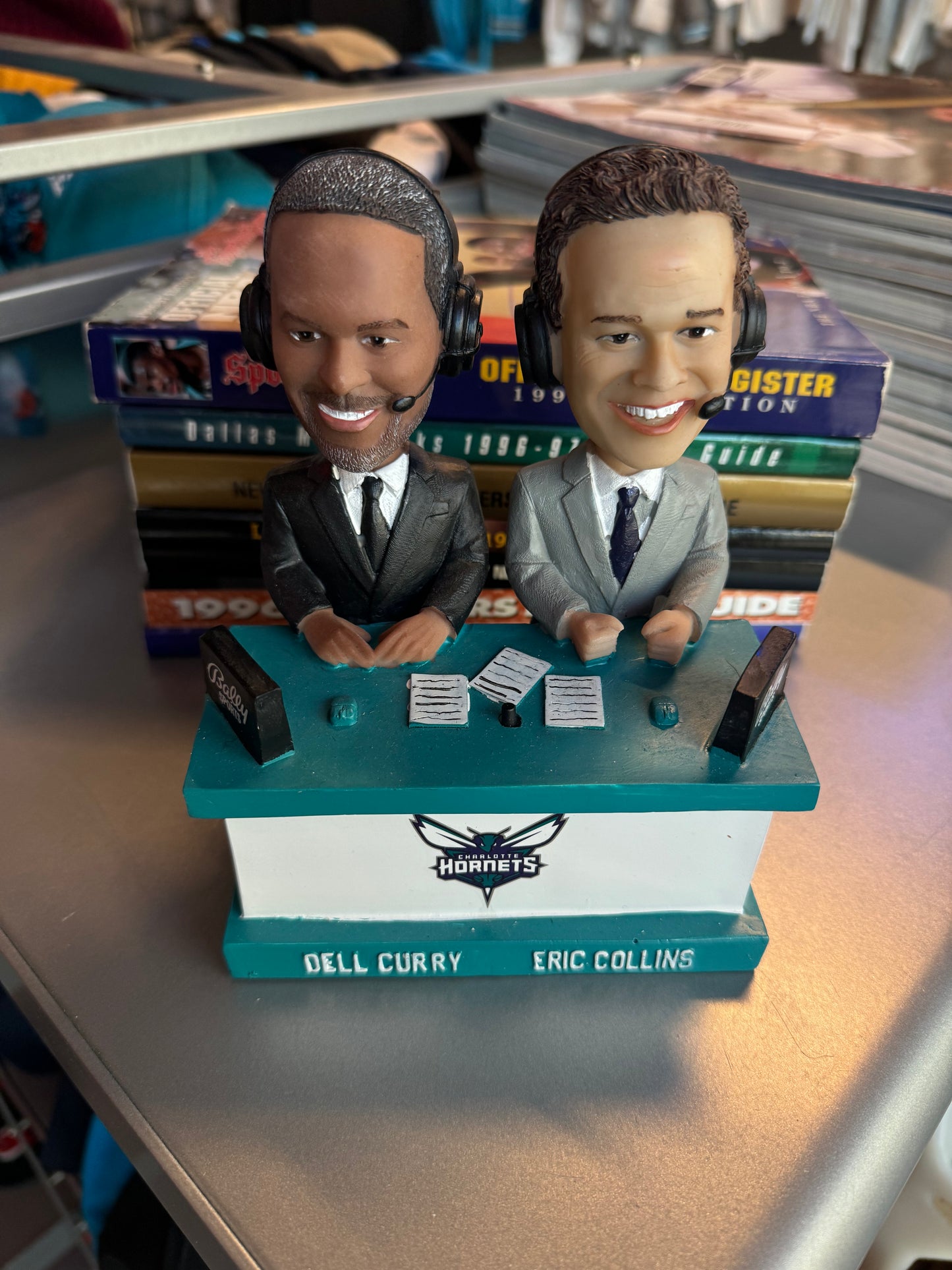 2022 Charlotte Hornets Eric Collins Dell Curry NBA Analysts Bobblehead - Brand New In Box