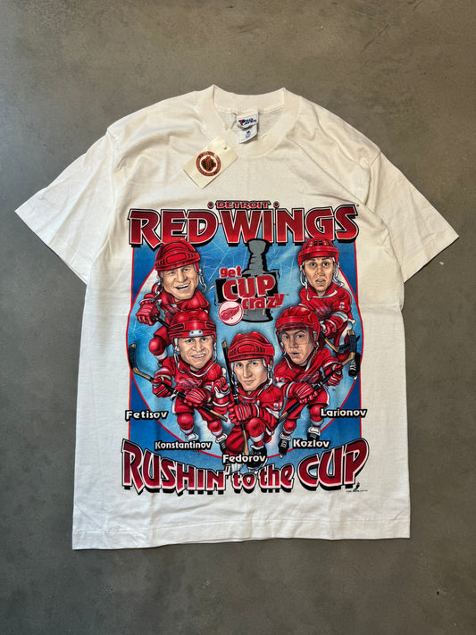 1996 Detroit Red Wings “Rushin’ to the Cup” Vintage NHL Tee - Deadstock (Large)