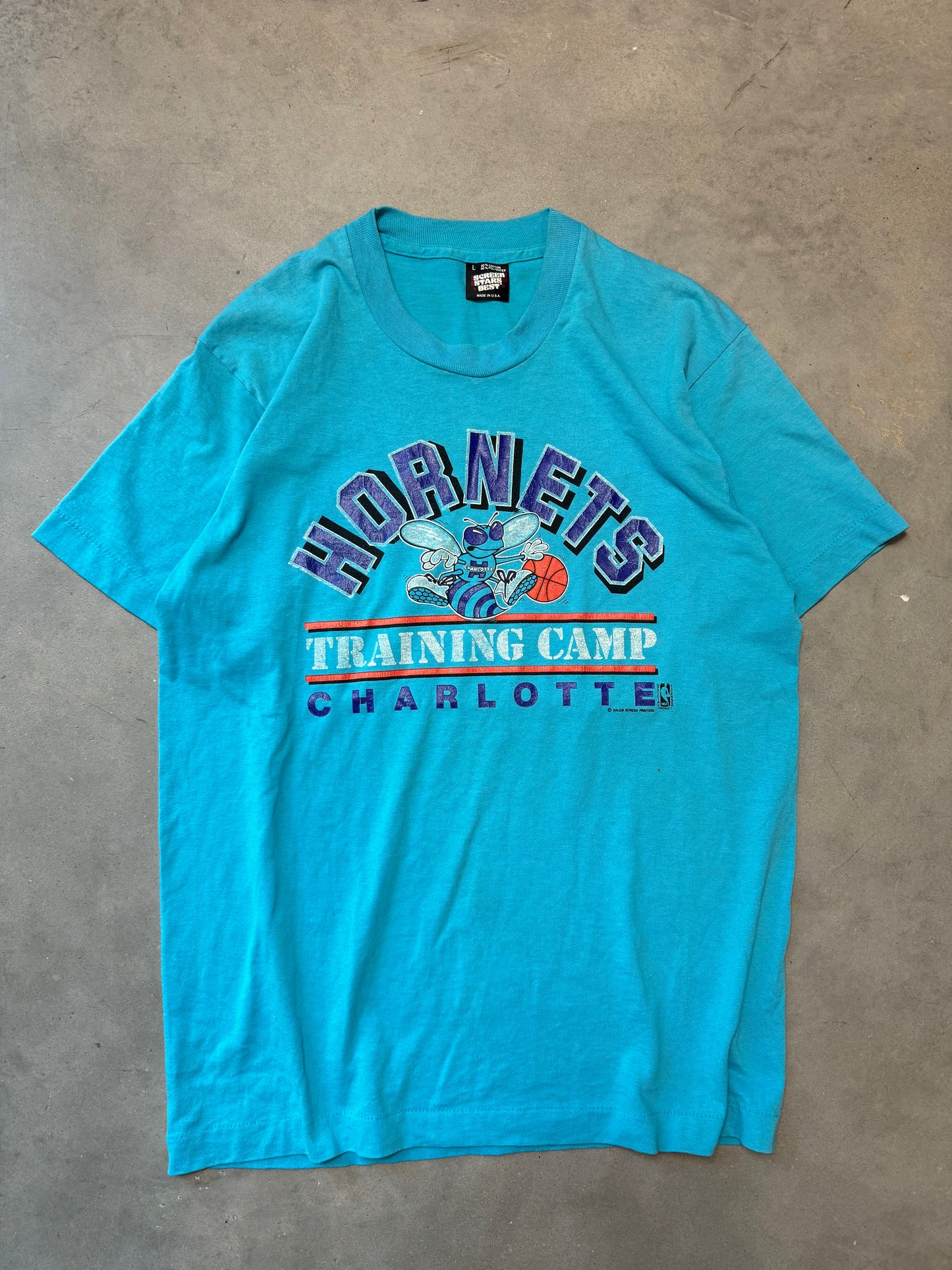 90’s Charlotte Hornets Training Camp Vintage NBA Tee (Large)