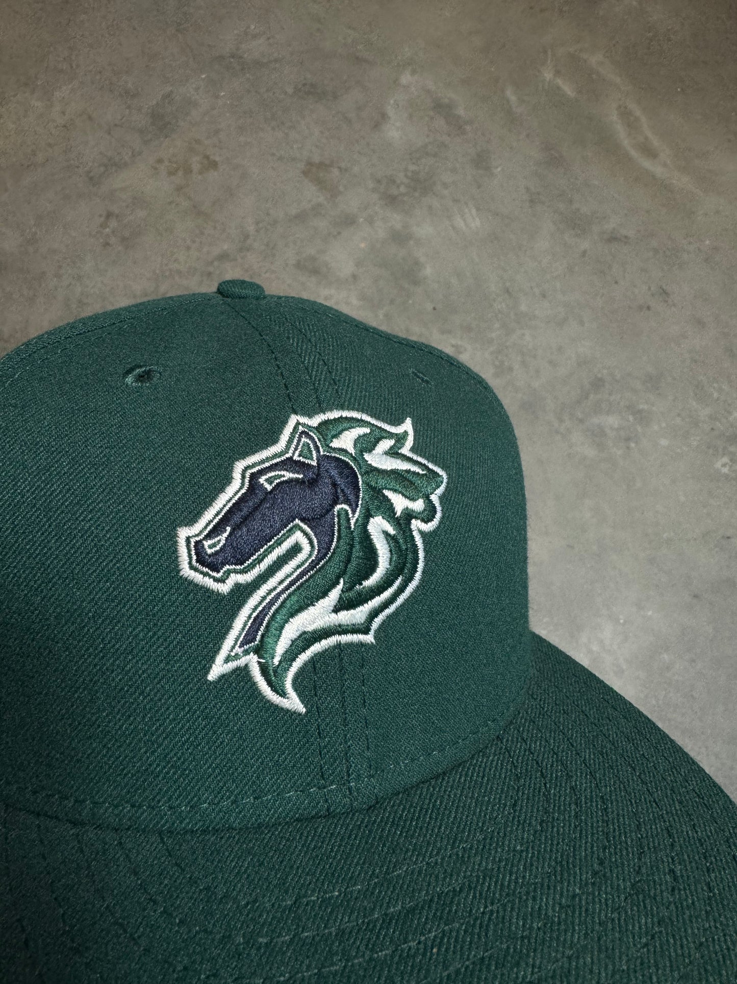 00’s Charlotte Knights Vintage Green Minor League Baseball New Era Fitted Hat (7 1/2)