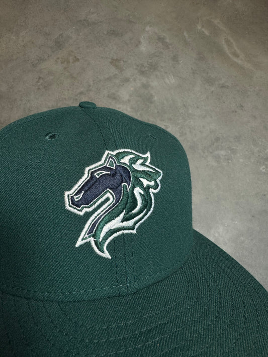 00’s Charlotte Knights Vintage Green Minor League Baseball New Era Fitted Hat (7 1/2)