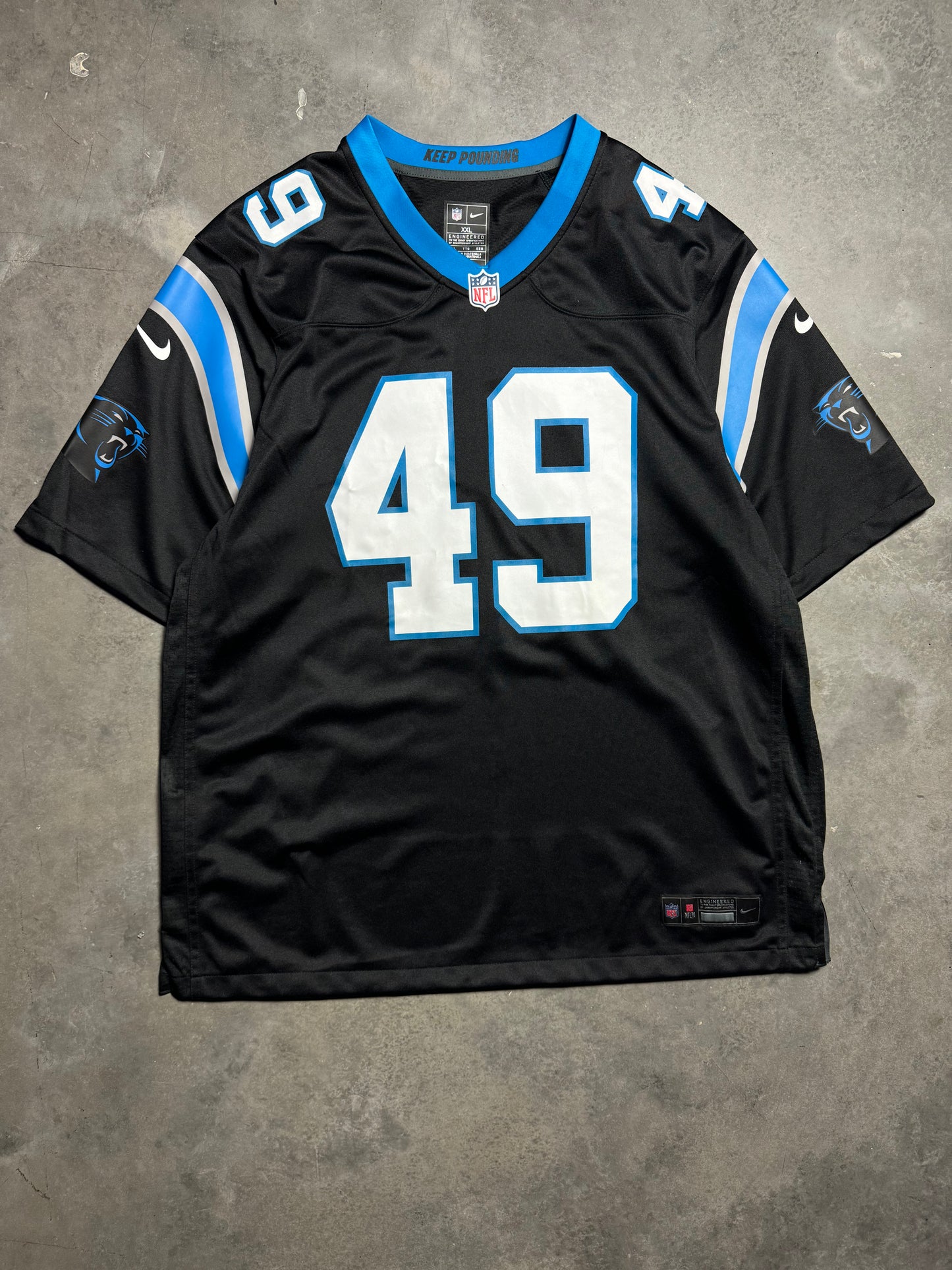 2023 Carolina Panthers Frankie Luvu Black Nike NFL Jersey (XXL)