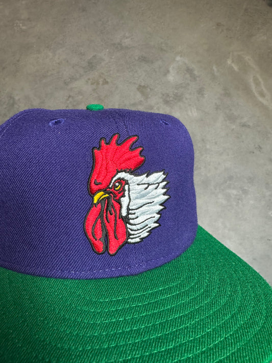 1995 Port City Roosters Wilmington North Carolina Vintage Wool Minor League Baseball Fitted Hat (7 1/2)