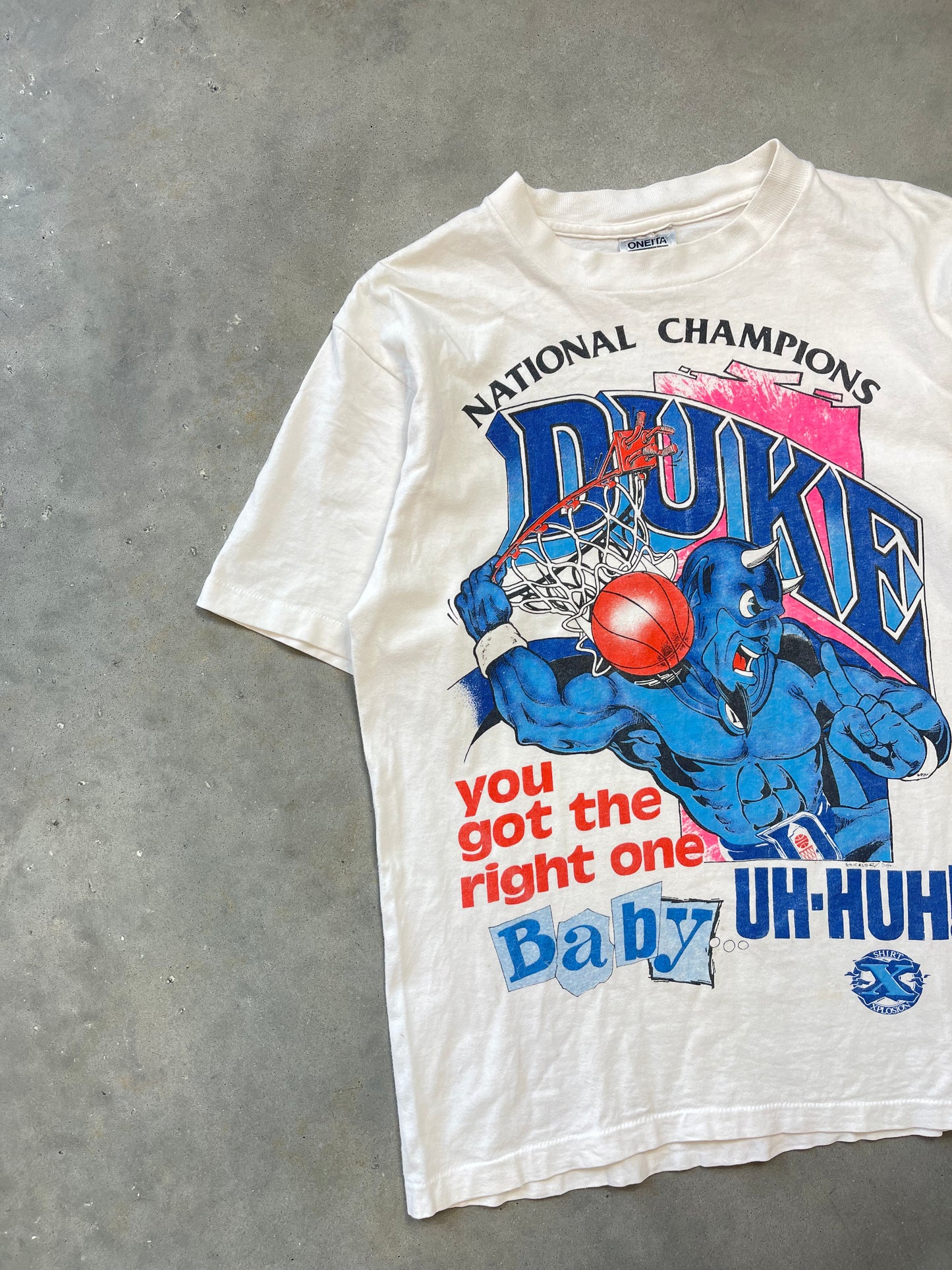 1991 Duke Blue Devils Vintage NCAA National Champions Tee (Medium)