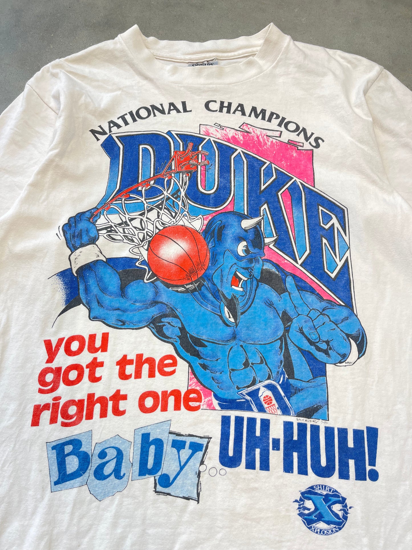 1991 Duke Blue Devils Vintage NCAA National Champions Tee (Medium)