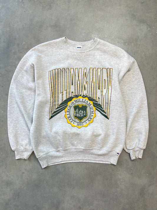 90s William and Mary Russell Athletic Grey Crewneck (Large)