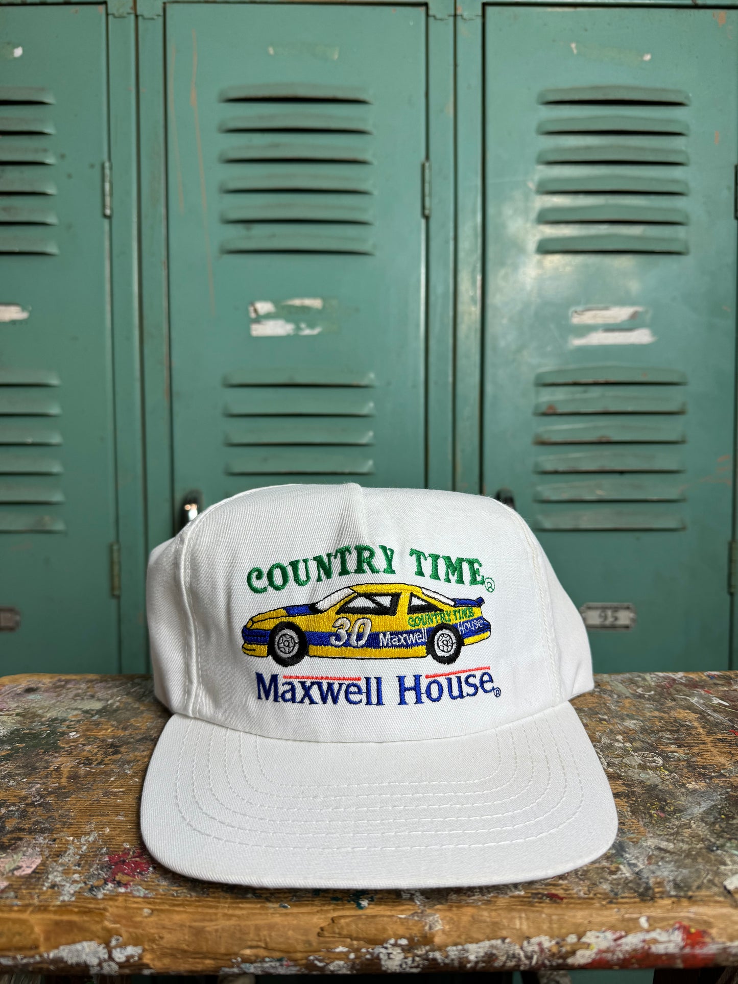 90’s Country Time Maxwell House Vintage NASCAR Racing Snapback Hat (OSFA)