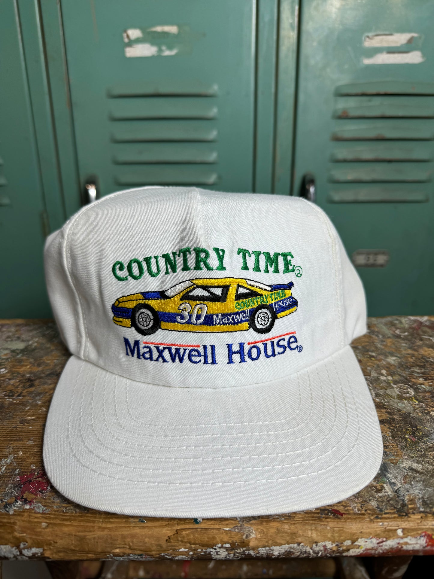 90’s Country Time Maxwell House Vintage NASCAR Racing Snapback Hat (OSFA)