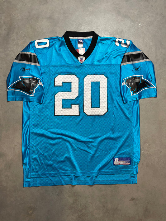 00s DeShaun Foster Blue Carolina Panthers Faded NFL Jersey (2XL)