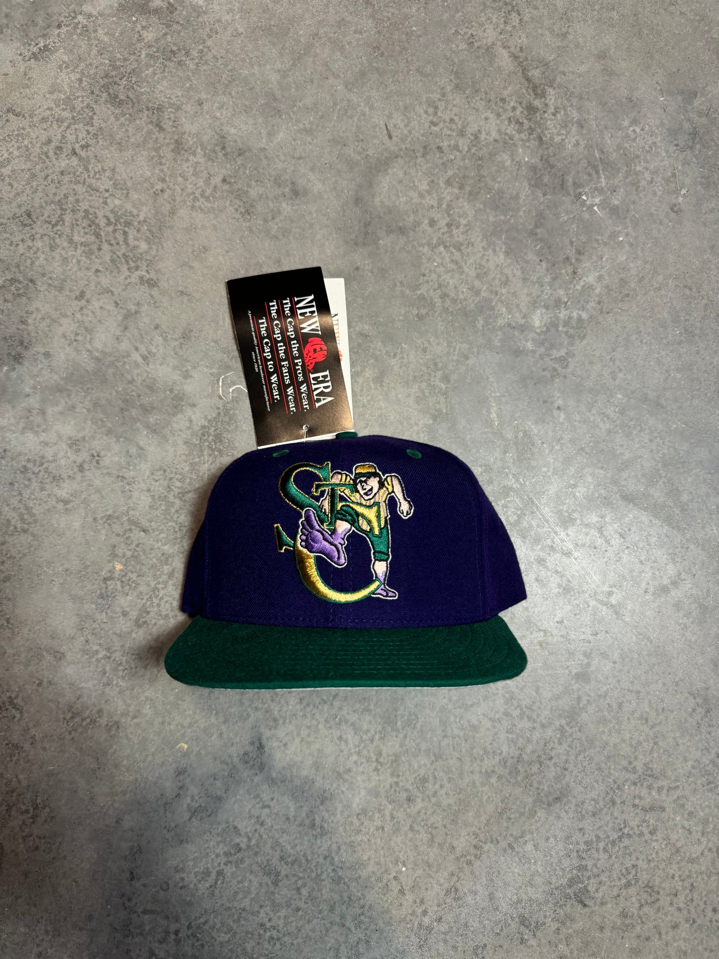 90’s St. Catherine Stompers Vintage Purple Minor League Baseball New Era Wool Fitted Hat (7 1/2)