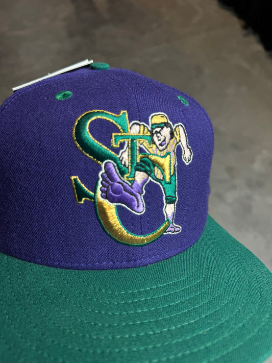 90’s St. Catherine Stompers Vintage Purple Minor League Baseball New Era Wool Fitted Hat (7 1/2)