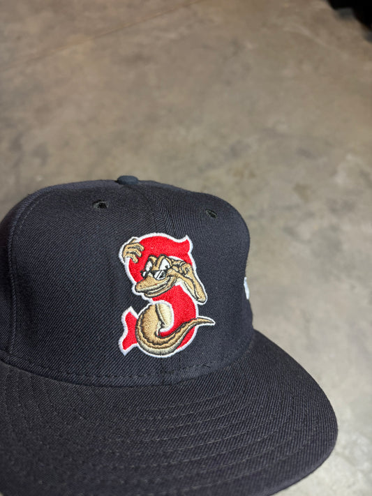 90’s Sarasota Red Sox Blue Vintage Minor League Baseball Wool New Era Fitted Hat (7 1/2)