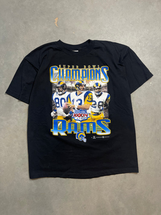 2000 Super Bowl XXXIV St.Louis Rams Super Bowl Champions Players NFL Vintage Tee  (XL)