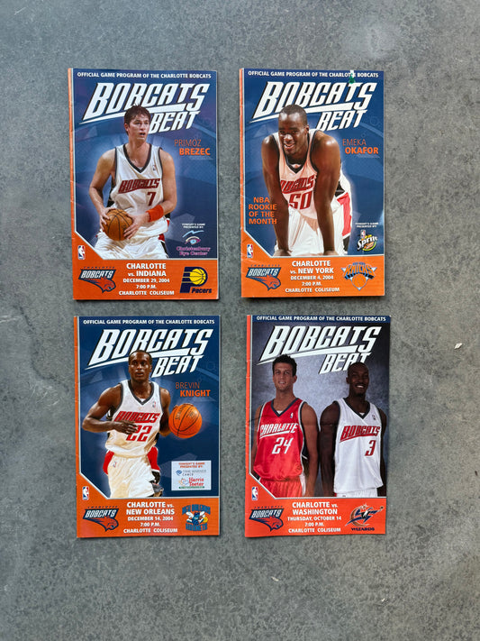 2004 Charlotte Bobcats Beat Vintage Game Day Programs - 4 Pack