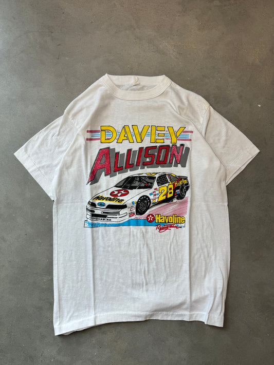 90’s Davey Allison Vintage Havoline Texaco NASCAR Racing Tee (Medium)