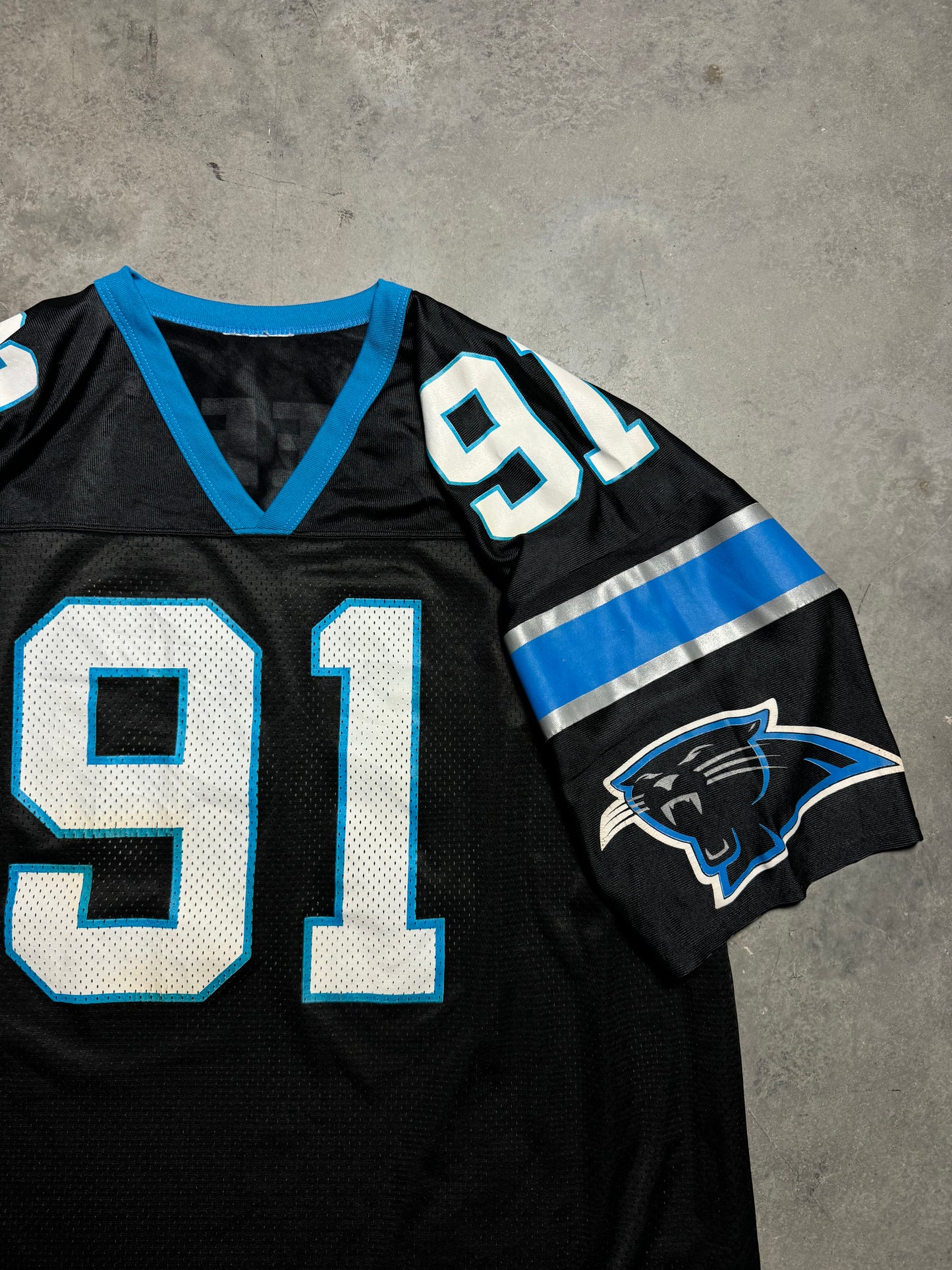 90’s Carolina Panthers Kevin Greene Vintage Black Logo Athletic NFL Jersey (XL)