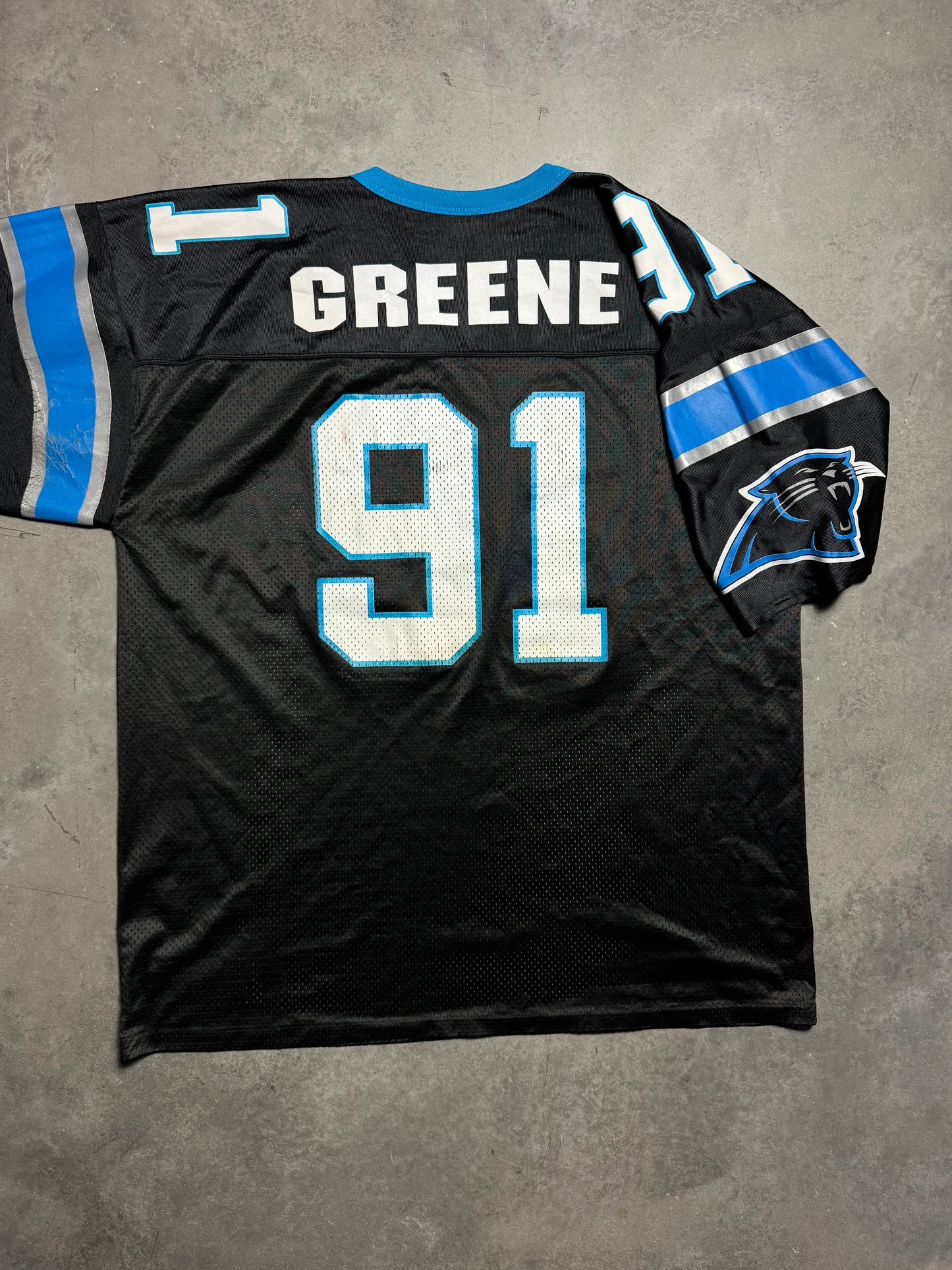 90’s Carolina Panthers Kevin Greene Vintage Black Logo Athletic NFL Jersey (XL)