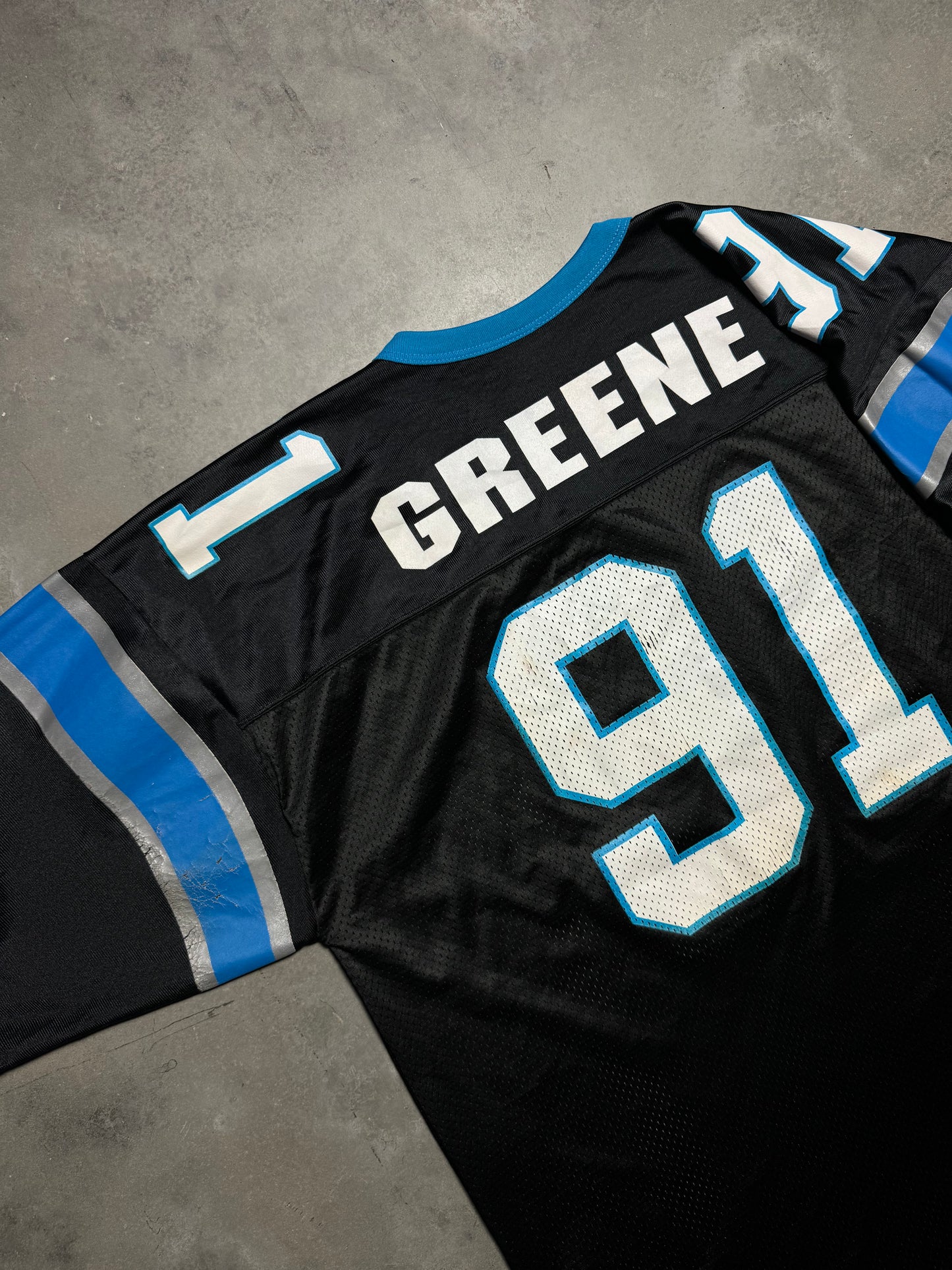 90’s Carolina Panthers Kevin Greene Vintage Black Logo Athletic NFL Jersey (XL)