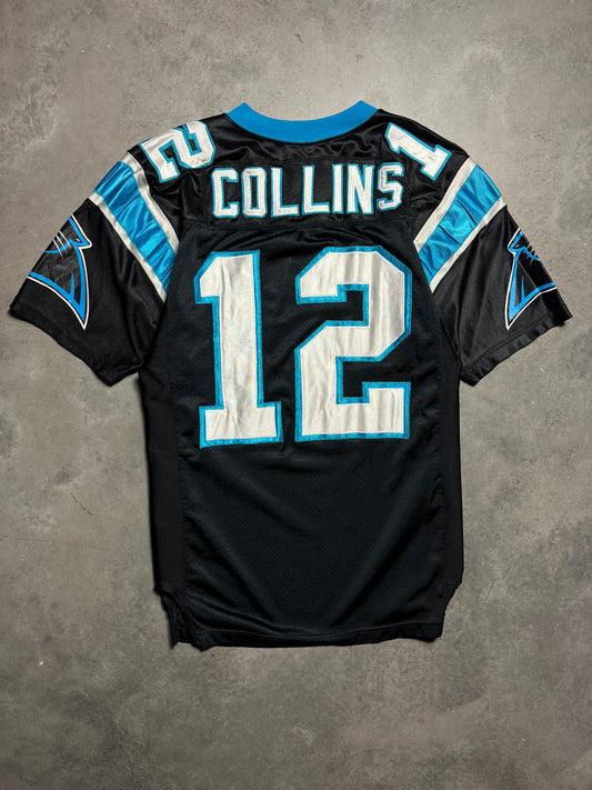 1996 Carolina Panthers Kerry Collins Vintage Black Wilson Stitched On Field Authentic NFL Jersey (44/Large)