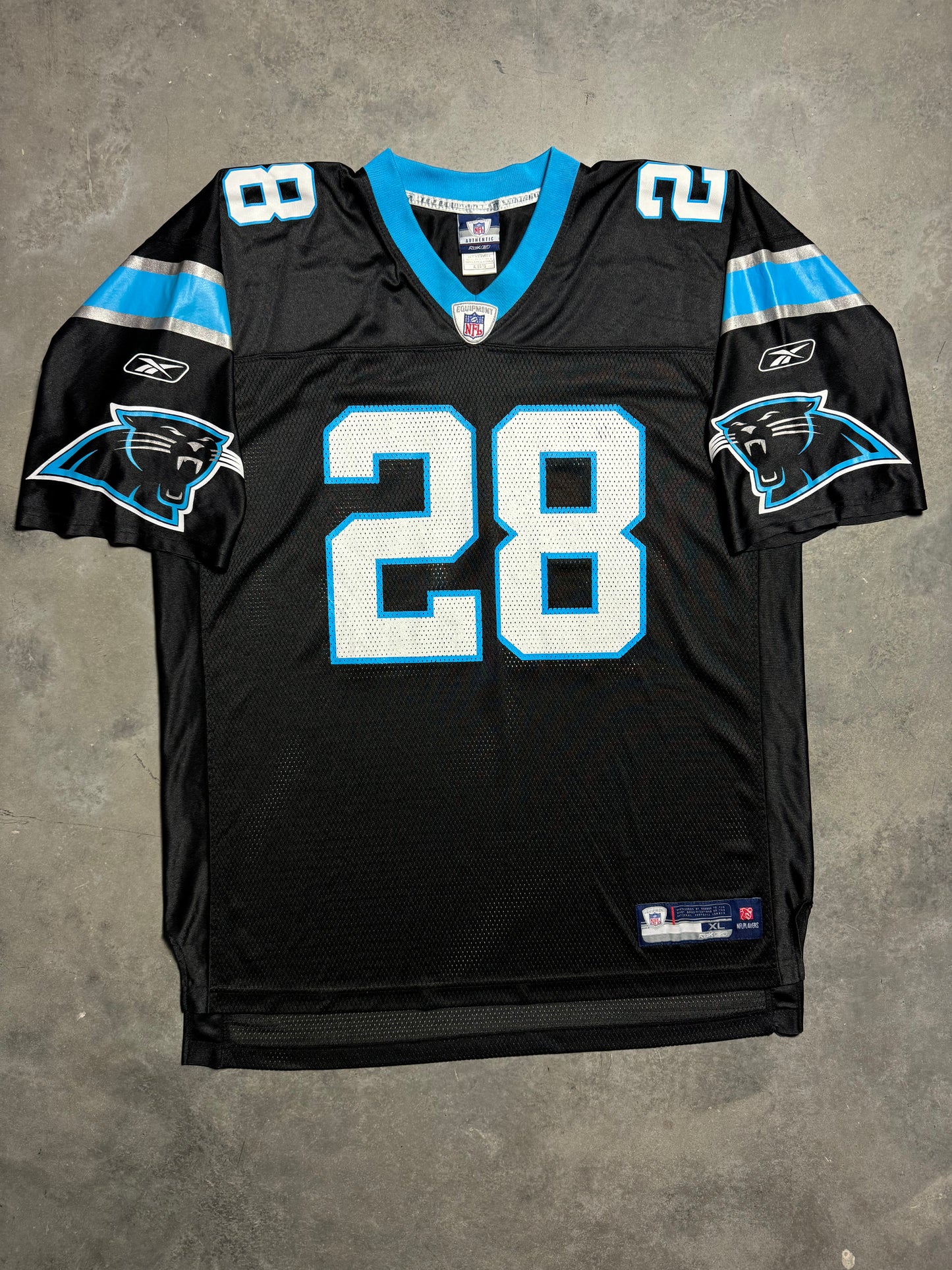 00’s Carolina Panthers Jonathan Stewart Vintage Black Reebok NFL Jersey (XL)