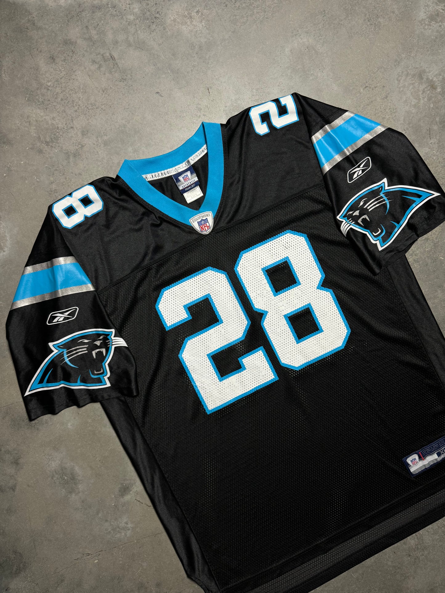 00’s Carolina Panthers Jonathan Stewart Vintage Black Reebok NFL Jersey (XL)
