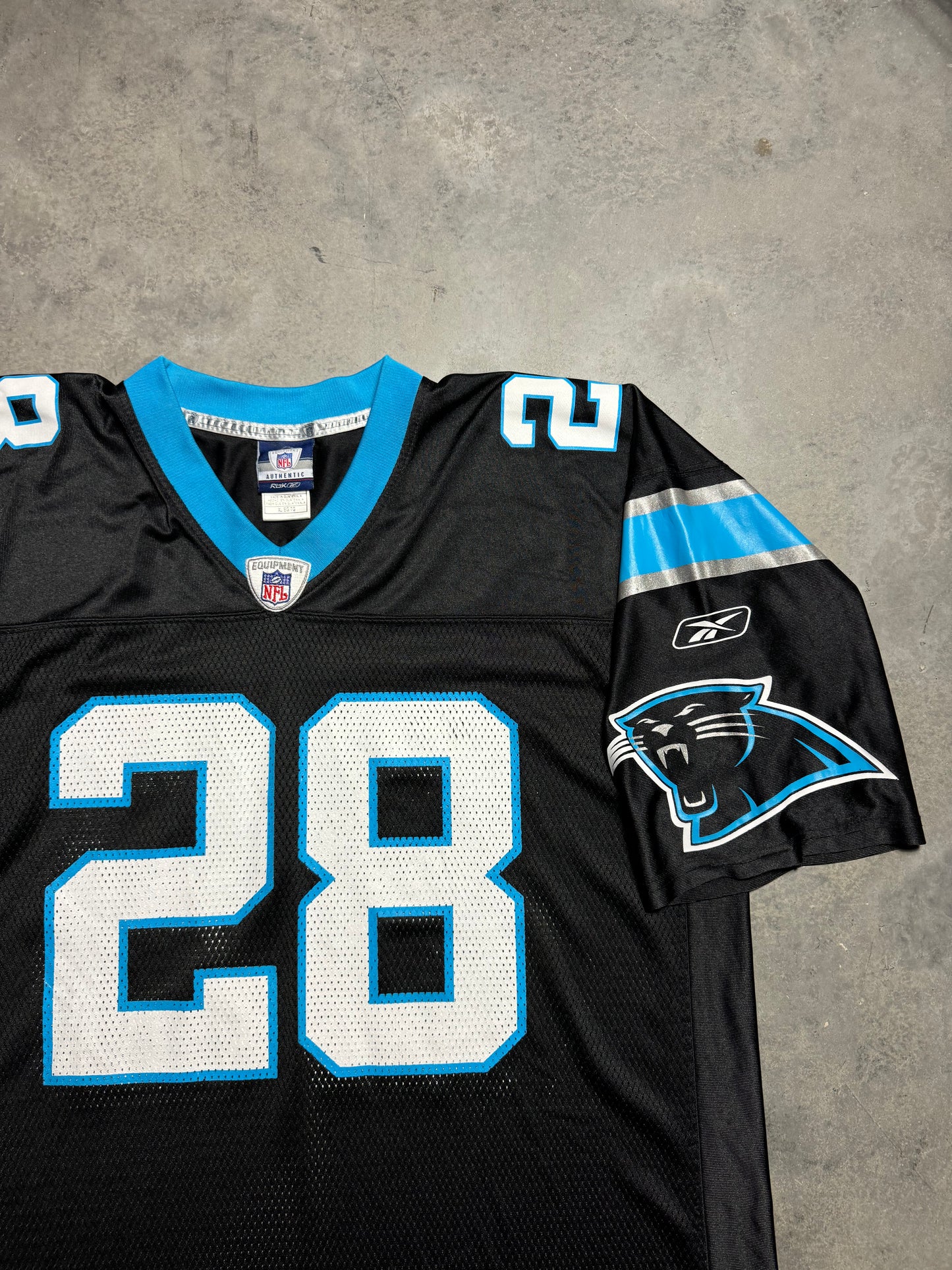 00’s Carolina Panthers Jonathan Stewart Vintage Black Reebok NFL Jersey (XL)