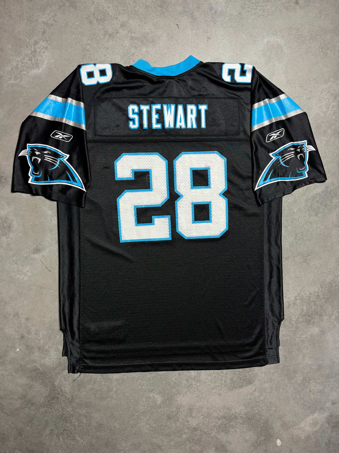 00’s Carolina Panthers Jonathan Stewart Vintage Black Reebok NFL Jersey (XL)