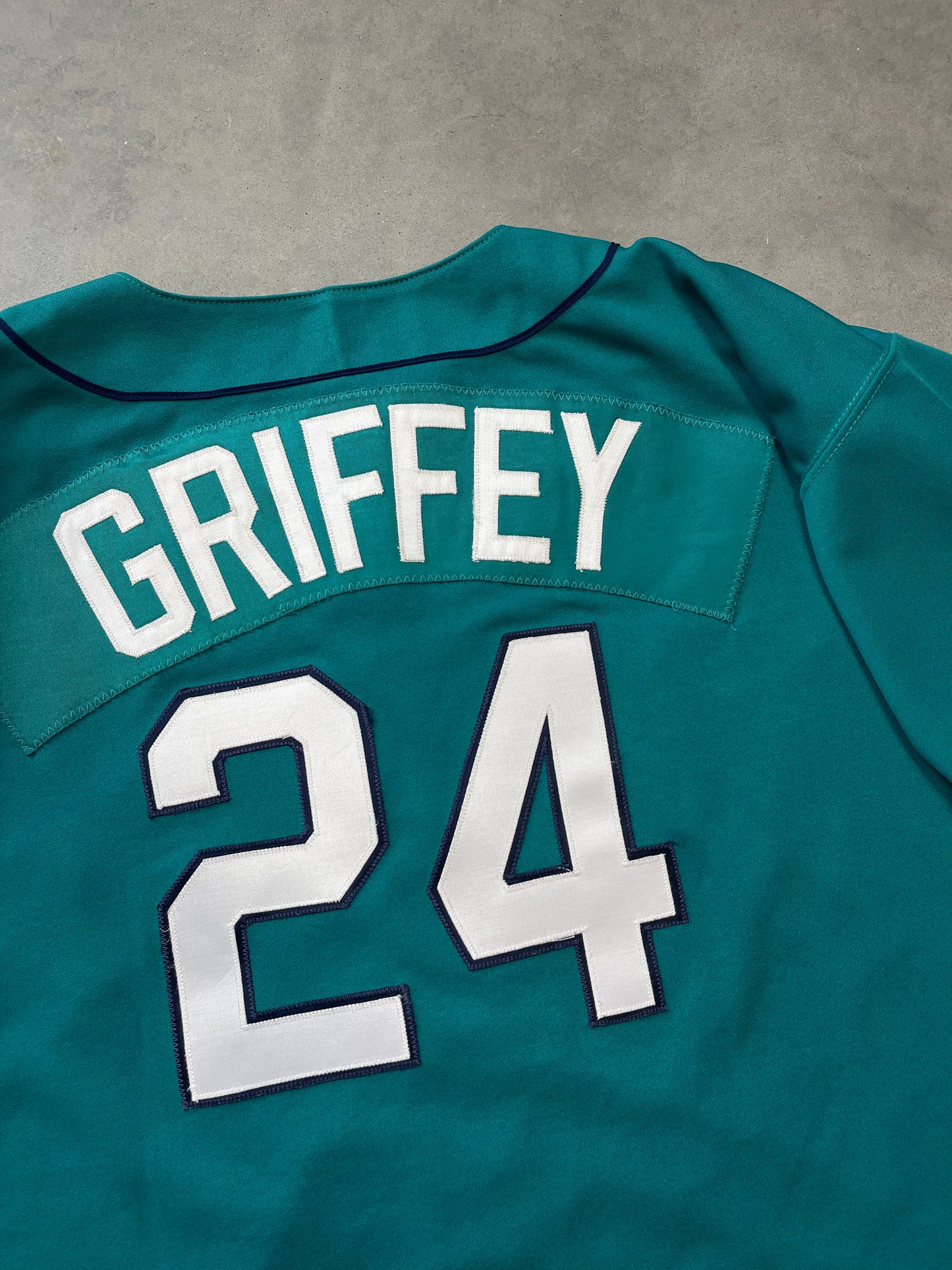 90’s Seattle Mariners Ken Griffey Jr Vintage Russell Athletic Teal MLB Authentic Jersey (52/XXL)