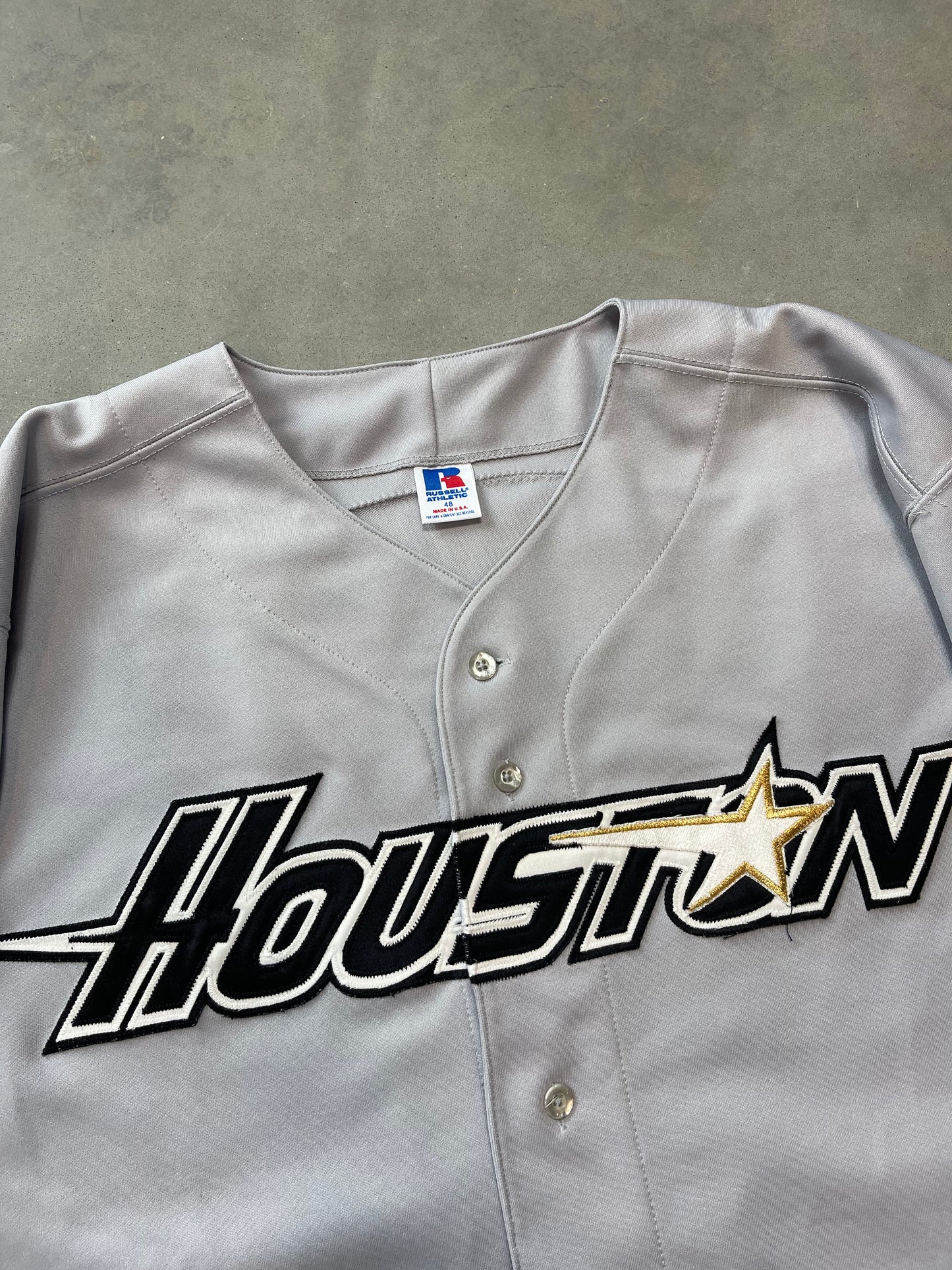 1994 Houston Astros Jeff Bagwell 125th Anniversary + Astrodome Patch Russell Athletic Authentic MLB Jersey (48/XL)