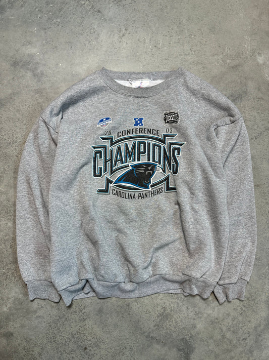 2003 Carolina Panthers Vintage Logo Athletic NFC Champions NFL Crewneck (XL)