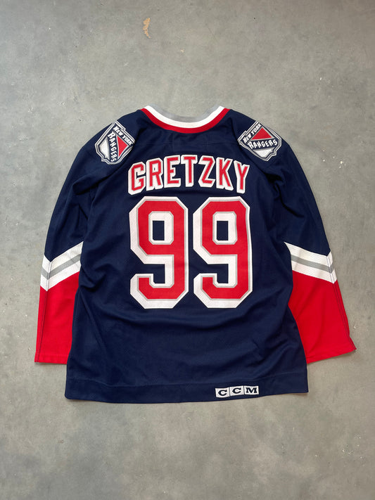 90’s New York Rangers Wayne Gretzky Lady Liberty Vintage CCM NHL Hockey Jersey (Large)