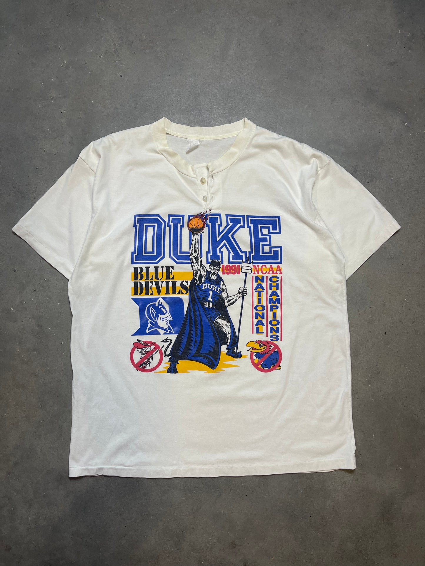 1991 Duke Blue Devils Vintage National Champions College Basketball Tee (XL)