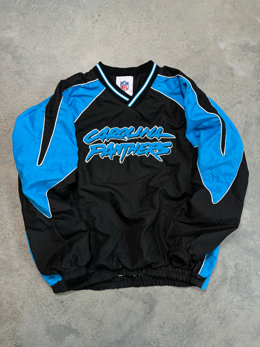 00’s Carolina Panthers Vintage Cat Scratch Font NFL Pullover (XL)