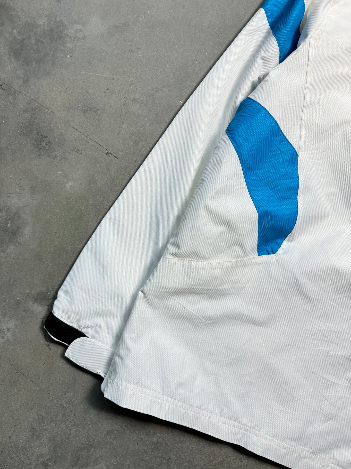 00’s Carolina Panthers Vintage White Reebok Quarter Zip Embroidered NFL Pullover Windbreaker Jacket (Large)